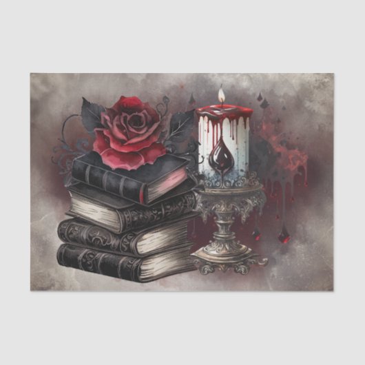 Hexerei | Spellbook-Gräber und Schädelkerze Seidenpapier (Vorderseite)