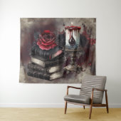 Hexerei | Spellbook-Gräber und Schädelkerze Wandteppich (Beispiel (Horizontal))