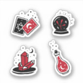 Hexerei-Symbole Schwarz und Rot Aufkleber (Vorderseite)