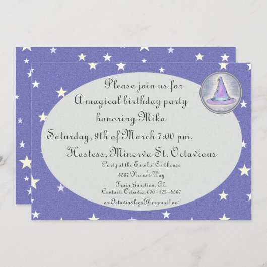 Hexerei Wizard Pagan Hat Magic Einladung (Vorne/Hinten)