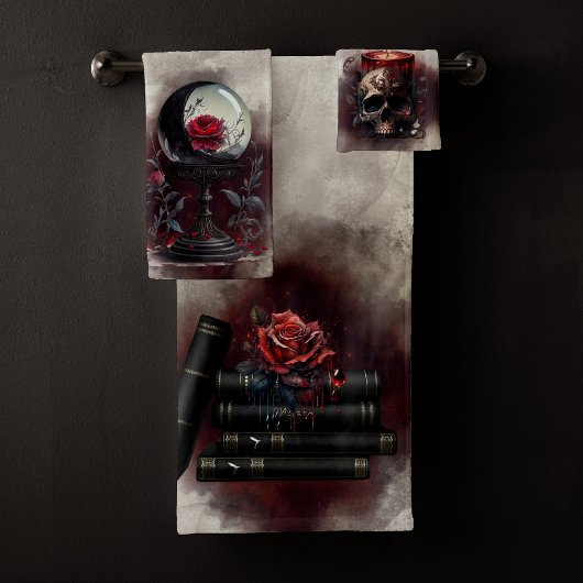 Hexerei | Zauberbücher und Kristallkugel Badhandtuch Set