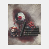 Hexerei | Zauberbücher und Kristallkugel Fleecedecke (Vorderseite)