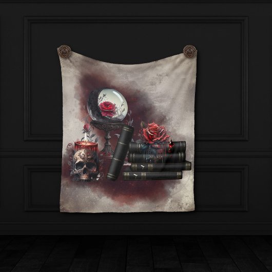 Hexerei | Zauberbücher und Kristallkugel Fleecedecke