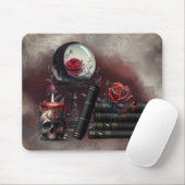 Hexerei | Zauberbücher und Kristallkugel Mousepad (Mit Mouse)