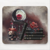 Hexerei | Zauberbücher und Kristallkugel Mousepad (Vorne)