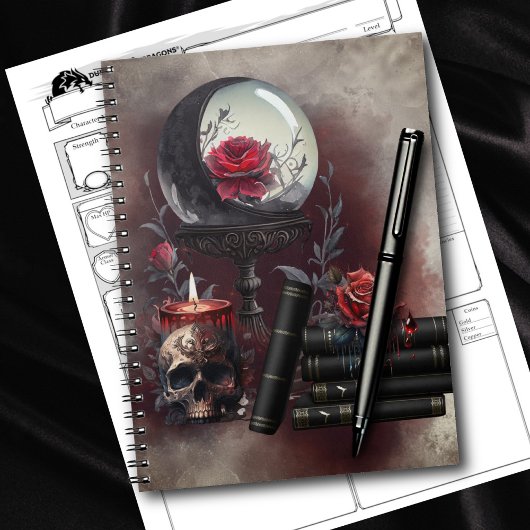 Hexerei | Zauberbücher und Kristallkugel Notizblock