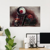Hexerei | Zauberbücher und Kristallkugel Poster (Heimbüro)
