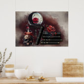 Hexerei | Zauberbücher und Kristallkugel Poster (Küche)