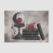 Hexerei | Zauberbücher und Kristallkugel Seidenpapier (Vorderseite)