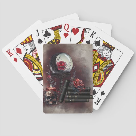 Hexerei | Zauberbücher und Kristallkugel Spielkarten (Rückseite)