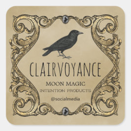 Hexerei Zauberglas und Kerzen-Etiketten Quadratischer Aufkleber