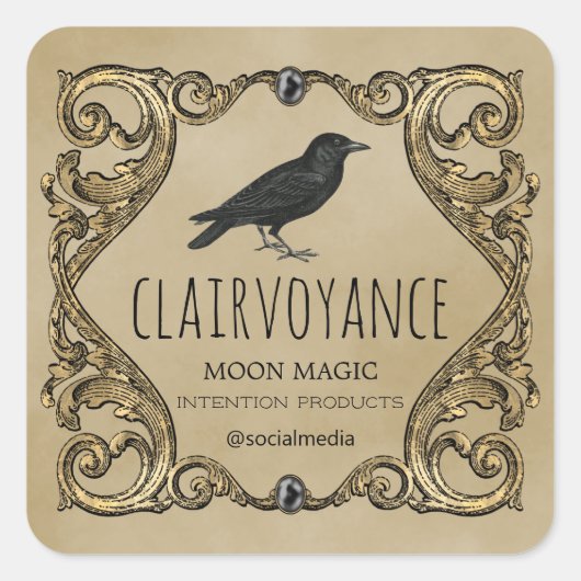 Hexerei Zauberglas und Kerzen-Etiketten Quadratischer Aufkleber (Vorderseite)