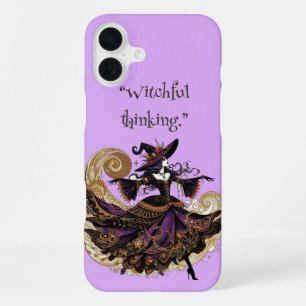 Hexerisches Denken Gruseliges Lila Böses Art Deco iPhone 16 Plus Hülle