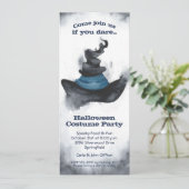 Hexe's Black Hat Halloween Einladung (Stehend Vorderseite)