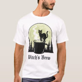 Hexe's Brew Black Cat Coffee Moon Design T-Shirt (Vorderseite)