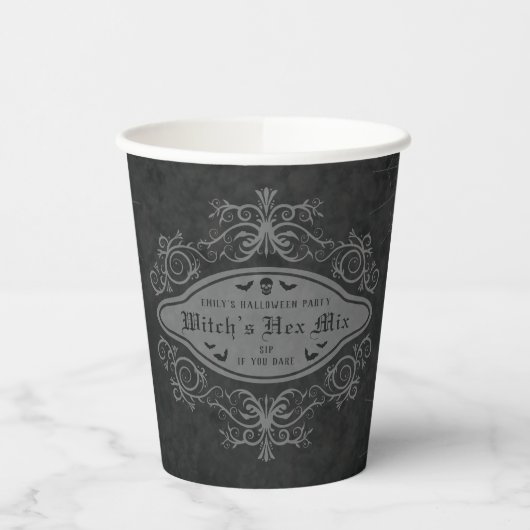 Hexe's Hex Mix Dark Gothic Banner Halloween Pappbecher (Links)