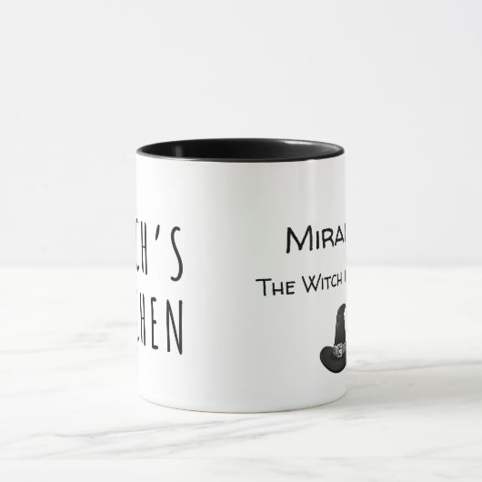 Hexe's Kitchen Magic personalize Name Black Tasse (Zentrum)