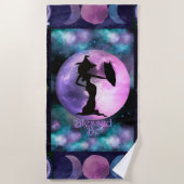 Hexlich Lila, Schattenbuch, Hexenmond Strandtuch (Vorderseite)