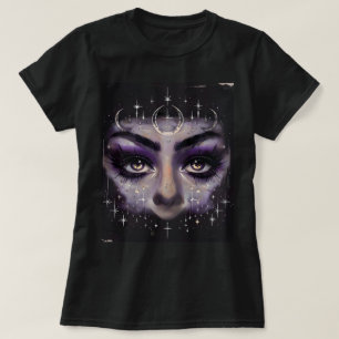 Hexliche kosmische Augen - Lila mystisches Gesicht T-Shirt