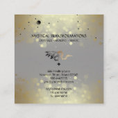 *~* Hexy Hand Gold Schlange Moon Magic Boho Grau Quadratische Visitenkarte (Rückseite)