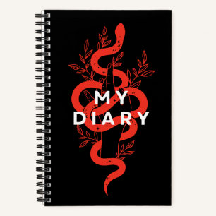 Hexy Hand mit Schlange Schwarz und Rot Notizblock