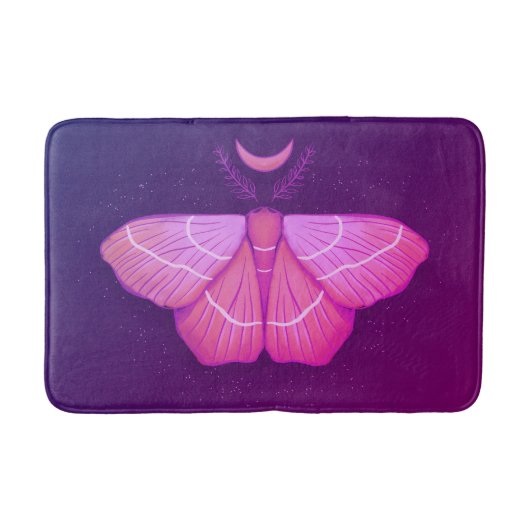 Hexy Moth Butterfly Lila Magical Insect Badematte (Vorderseite)