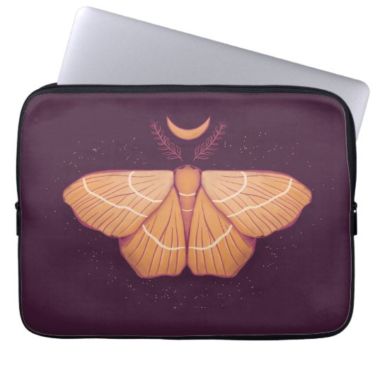 Hexy Moth Lila Magical Insect Laptopschutzhülle (Vorderseite)