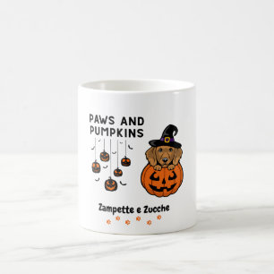 Hexy Puppy in Pumpkin Bilingual Halloween Kaffeetasse