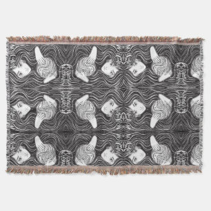 Hexy Woman Artistic Black and White Decke