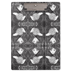 Hexy Woman Artistic Black and White Klemmbrett