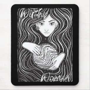Hexy Woman Artistic Black and White Mousepad