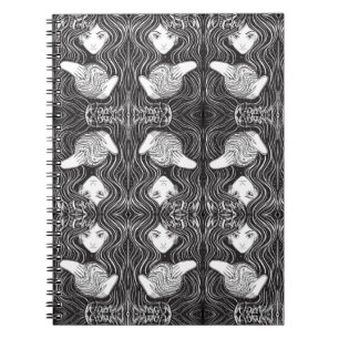 Hexy Woman Artistic Black and White Notizblock