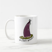 Hexy Woman Illustriert Lila Hexenhut Kaffeetasse (Links)