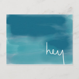 hey - aquamarine Aquarell-Postkarte Postkarte