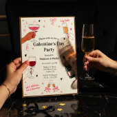 Hey Babe Galentines Invitation Gold Frame Einladung