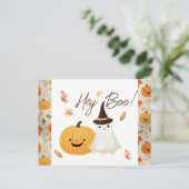 Hey Baby Boo Fall Baby Dusche Postkarte (Stehend Vorderseite)