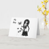 HEY BABY HAPPY 1. JAHRESTAG KARTE (Gelbe Blume)