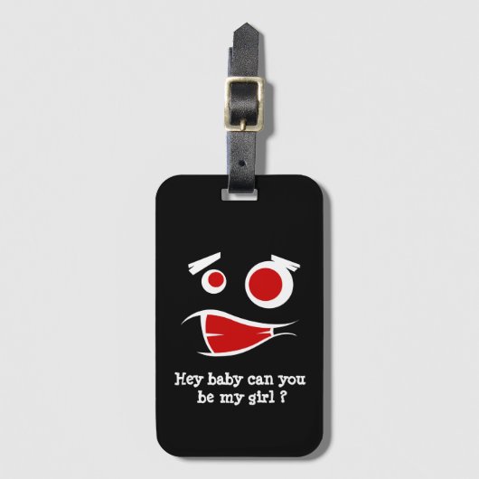 Hey Baby kannst du mein Girl-Monster-Design-T - Sh Gepäckanhänger (Vorderseite Vertikal)