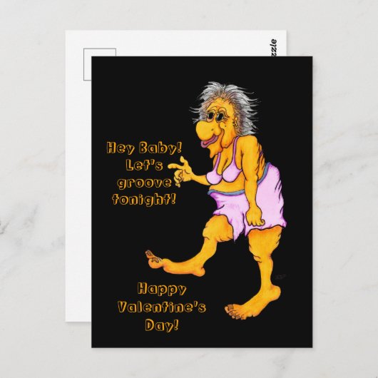 Hey Baby! Lasst uns heute Abend Groove machen! Gro Postkarte (Vorne/Hinten)