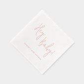 Hey Baby Personalisiert Name Modern Script Servietten Mit Folie (Rechts)