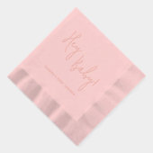 Hey Baby Personalisiert Name Modern Script Servietten Mit Folie (Rechts)