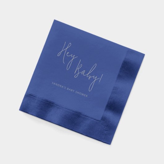 Hey Baby Personalisiert Name Modern Script Servietten Mit Folie (Links)