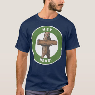 Hey Bär! Funny Wandern Outdoor Black Grizzly Bär T-Shirt