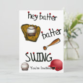 Hey Batter Batter Geburtstag Universelles Party Einladung (Stehend Vorderseite)