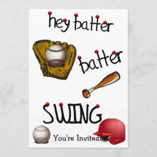 Hey Batter Batter Geburtstag Universelles Party Einladung