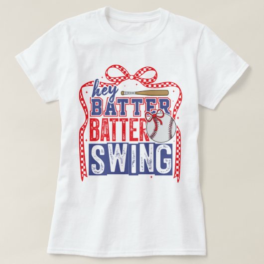 Hey Batter Batter Swing Baseball T-Shirt Geschenki (Design vorne)