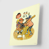 Hey Batter! Quadratische Wanduhr (Winkel)