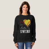 Hey Batter Swing Baseball Player Herz Mama Softwar Sweatshirt (Vorne ganz)