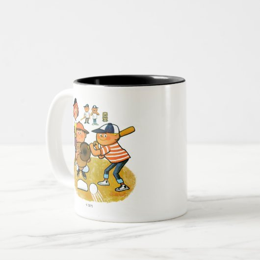 Hey Batter! Zweifarbige Tasse (Vorderseite Links)