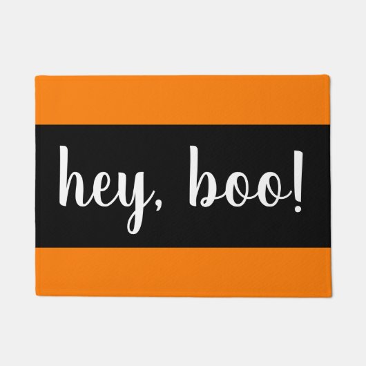Hey, Boo Black und Orange Halloween Doormat Fußmatte (Vorderseite)